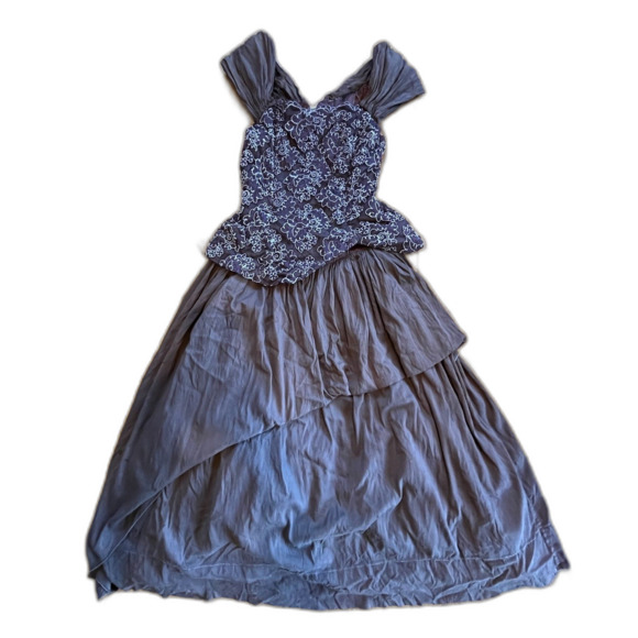 Vintage Jessica McClintock Brown Western Beaded Gown Dress  Women's Size 16 - Picture 3 of 13